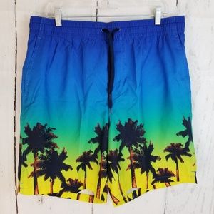 AD HOC Ocean Wear Board Shorts Sz L Blue Ombre